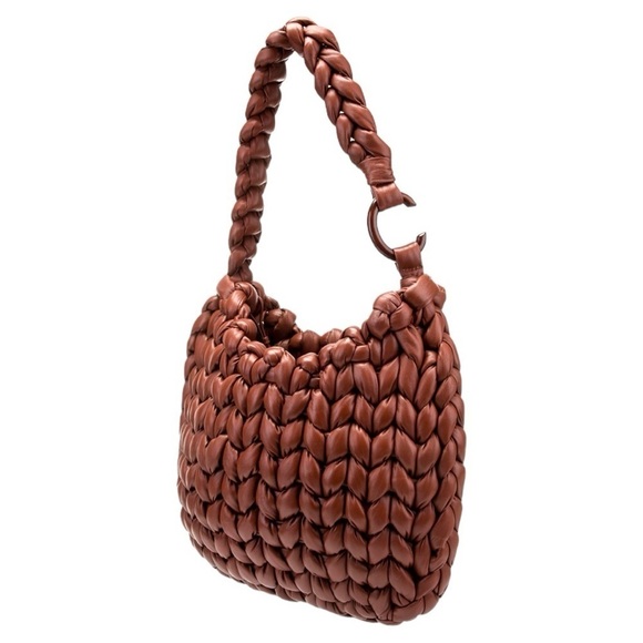 Chloé | NWT Wooden C Large Woven Leather Shoulder bag w/Pouch - Picture 3 of 15